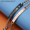 AZIZ BEKKAOUI DIY Her King His Queen Couple Bracelets Stainless Steel Crytal Crown Charm Bracelets For Women Men Drop Shipping