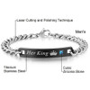 AZIZ BEKKAOUI DIY Her King His Queen Couple Bracelets Stainless Steel Crytal Crown Charm Bracelets For Women Men Drop Shipping