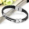 Wholesale Wide Weave Chain Bracelet Men Jewelry 21cm 304 Stainless Steel Men Leather Bracelet Gifts For Boys (JewelOra BA100617)