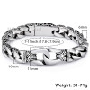 Davieslee Mens Bracelet Chain Curved Edge 316L Stainless Steel Silver Tone Vintage Curb Cuban Link Jewelry LHB10