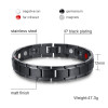 Vnox Health Magnetic Bracelet Men Jewelry Black Stainless Steel Chain Adjustable free box (Vnox Bracelet) 