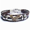 2017 Fashion Leather Wing Eagle Bracelet Sets for Man Male Charm Anchor Bracelets &amp; Bangles Men Friend Gift Party PUNK Jewelry