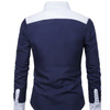 Luxury Shirt Fashion Panelelled Mens Slim Tees Casual Designer Male Long Sleeve Tops Mens
