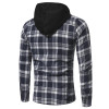 2019 New Designer Men Casual Shirts Plaids Hooded Single Breasted Shirts Autumn Spring Long Sleeved Tops
