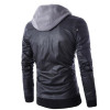 Men's Leather & Faux - LASPERAL Hooded Men Jacket 2021 European And American Style Slim Black Biker Motorcycle Mens PU Coats 