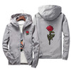 Rose Jacket Windbreaker Men And Women's Jacket New Fashion White And Black Roses Outwear Coat 