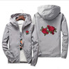 Rose Jacket Windbreaker Men And Women's Jacket New Fashion White And Black Roses Outwear Coat 