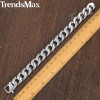 Trendsmax 14mm 316L Stainless Steel Mens Bracelet Silver Color Round Curb Cuban Chain Wholesale Jewelry HB164