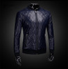 Slim Designer Mens PU Jackets Autumn Long Sleeve Stand Collar Mens Baseball Coats Casual Solid Color Male Outerwears