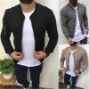 Mens Lattice Jackets Fashion Trend Long Sleeve Stand-up Collar Zipper Coats Designer Male Winter New Casual Slim Outerwear