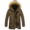  Hot autumn and winter men's warm coat plus cotton hooded wind jacket Overcoat Windproof hooded