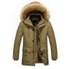  Hot autumn and winter men's warm coat plus cotton hooded wind jacket Overcoat Windproof hooded