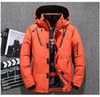 Mens Down Coats Casual Parkas Solid Color Men Down Puffer Jackets Hoooded Long Sleeve Winter Outerwear Hat Detachable 