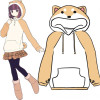 Harajuku Japanese Kawaii Hoodies Women Sweatshirts With Ears Cute Doge Muco Winter Plush Lovely Muco ! Anime Hooded Hoodies