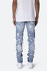  Men's Printed Washed Hole Jeans Summer Fashion Skinny Light Blue Bleached Pencil Pants Hip-hop Street Jeans 