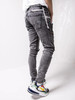 Mens Hole Jeans Fashion Trend Light Washed Zipper Pocket Pencil Pants Spring Male High Street Plus Size Casual Skinny Denim Trousers