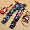 Personality Embroidery Beauty Badge Patch Jeans Men Ripped Jeans Fashion Brand Biker Hip Hop Denim Slim Fit Casual Pants11