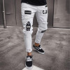 Ripped Holes Hiphop Jeans for Mens Clothing Draped Badge Designer Slim Fit Denim Pants Mens Designer Jeans

