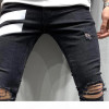 New Arrival Mens Ripped Stretch Jeans Mens with small feet ripped Pant Fashion Quality Jean Black Size S-3XL