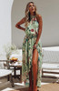 Fashion summer dress women sexy halter irregular boho floral printed bohemian maxi dress 2018 new beach holiday seaside backless sun dress