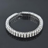  Iced Out Chain Bracelet For Mens Hip Hop Diamond Tennis Bracelets Jewelry Gold Plating Double Row Rhinestone Bracelet