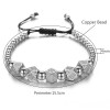  Geometric Faced Crystal Rivets Charms Bracelets For Women Men Copper Beaded Bracelets Male Accessories Pulseira Masculina