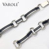 VAROLE Black & Dark Blue Color Bracelets & Bangles Women's Charm Bracelets For Women Jewelry Alloy Wire Clasp 
