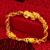 LY1 brass gold-plated rose bracelet simple sand gold flower lucky bracelet simple peach flower pixiu bracelet
