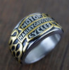  Men Punk Band Ring 316L Stainless Titanium Steel Creative Personality Gold Silver Harley Motorcycle Jewelry Finger Rings SIze 7/8/9/10/11/12/13