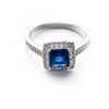 Wedding Engagement Blue CZ Cubic Ziron Stone platinum plating ring Fashion Party Women