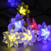 55.8ft Warm And Romantic Wedding Christmas Decorative Solar Double Lotus Multicolor String Lights Sunflower lamp