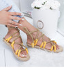 Women Sandals 2021 Fashion Summer Shoes Woman Flat Sandals Hemp Rope Lace Up Gladiator Sandals Non-slip Beach Chaussures