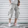 Men Cargo Pants Men's Casual Calf-Length Pants Man Loose Cropped Trousers Multi-pocket Beamed Overalls Male Sports Short 40
