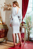 Ania Batwing Sleeve Dress slinky midi dress
