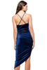 Women's Velvet Spaghetti Strap V-Neck Midi dress