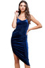 Women's Velvet Spaghetti Strap V-Neck Midi dress