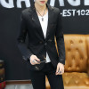 New Fall Fashion Long Sleeve Print Men's Casual Suit Slim blazer Men