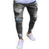 Men Straight Hole Pants Hole Narrow Feet Men Work Denim Jeans