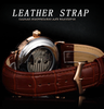 KINYUED Leather Waterproof Automatic Watch for Men Mechanical Watches