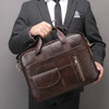 Men Oil Leather Briefcase Laptop Bags Genuine Leather Men's Handbag