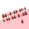 Red Marble Nails Press Long Coffon Fire Press Nails Ballet Fire Press on Nails