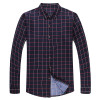 Long Sleeve Slim Fit Formal Man Grid Plus Size Blouse Shirt