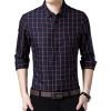Long Sleeve Slim Fit Formal Man Grid Plus Size Blouse Shirt