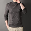 Man's Winter New Arrival Crew Neck Long Sleeve Grid Thick Man Sweater