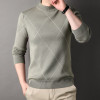 Man's Winter New Arrival Crew Neck Long Sleeve Grid Thick Man Sweater