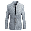 Blazer Men Chinese Style Casual Stand Collar Male Blazer Slim Fit Mens Blazer