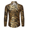 Men's Long Sleeved Shirt Men's Wave Patterned Gilded Nightclub Shirt Top