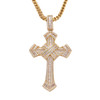 18k Gold Plated Stainless Steel Twist Chain Cubic Zirconia Pave Necklace Jewelry