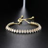 14K Yellow Gold Bracelet Women's Single Row Full Diamond Zircon Crystal Jewelry