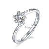 0.5 Carat Round Solitaire Moissanite Engagement Ring in Sterling Silver